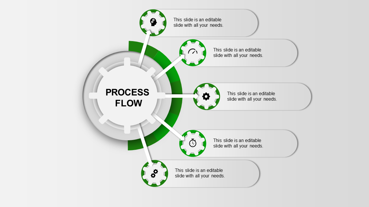 ppt template for process flow-process flow-green-5